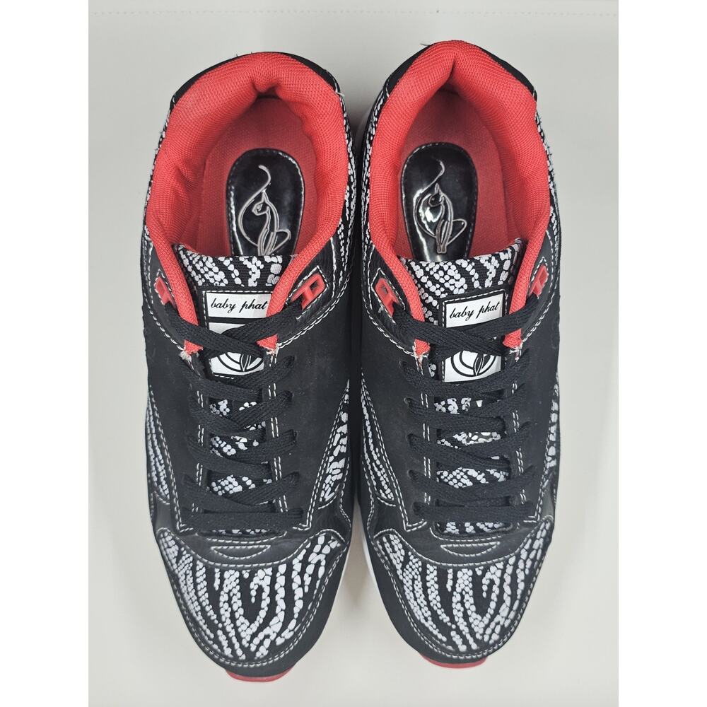 Baby Phat Y2K Black Red Elephant Print Sneakers Early 2000s Streetwear